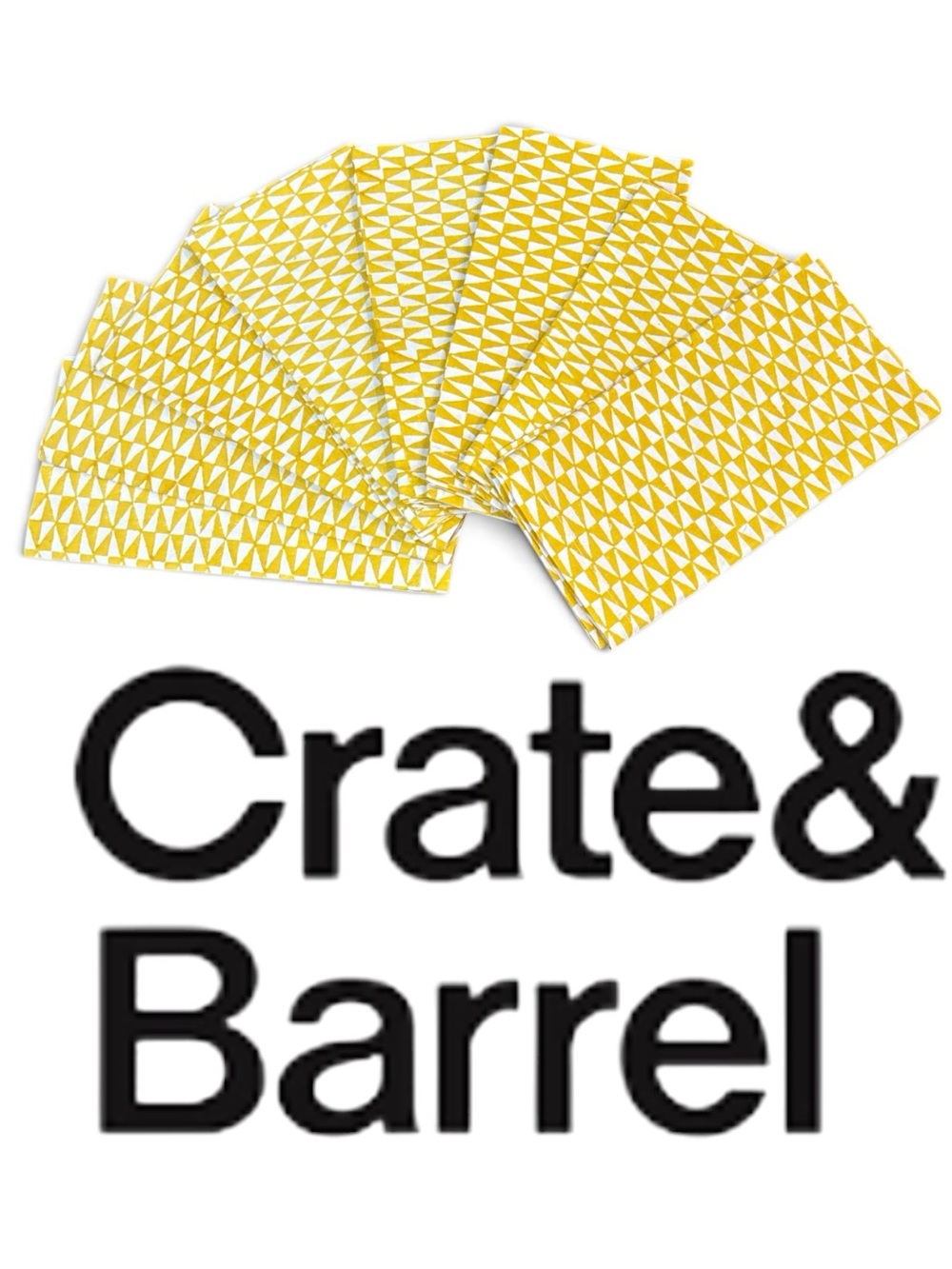 Crate&Barrel Mustard Yellow Leti Block Print Cloth Napkins